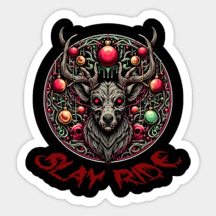 Creepy and Bloody Christmas Reindeer Sticker